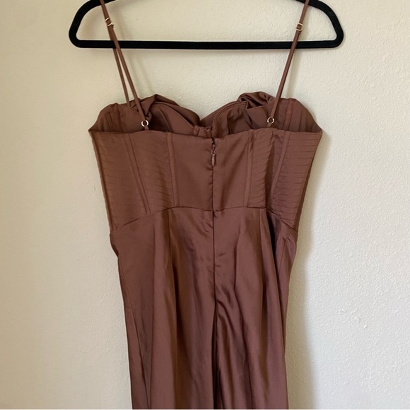 HOUSE OF CB  'Charmaine' Chocolate Corset Maxi Dress brown NWOT size M - Picture 8 of 16